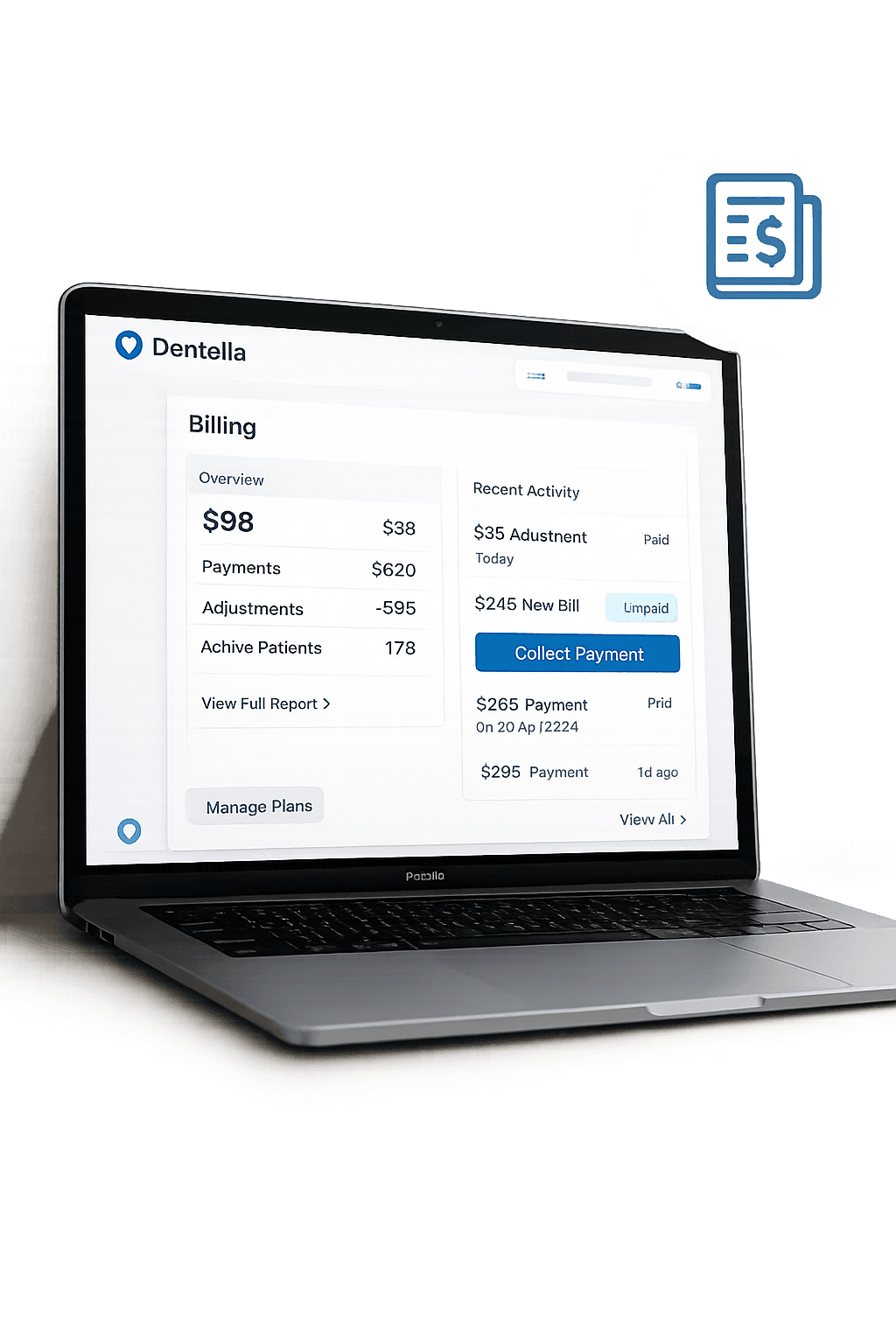Dentella billing dashboard