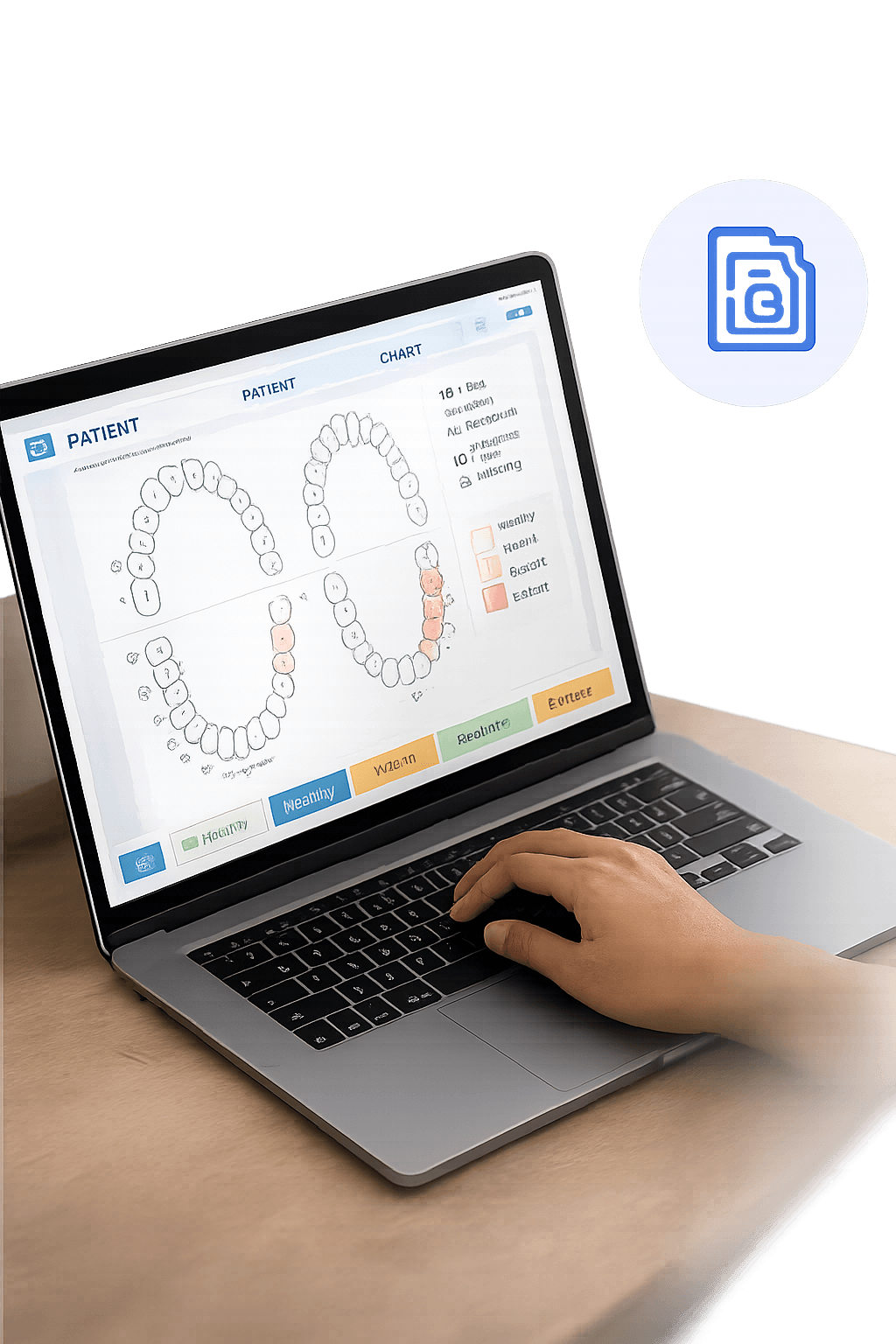 Dental clinical record charting software